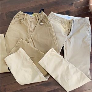 Two pairs Gap boys khakis size 10